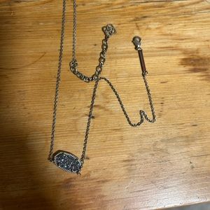 Kendra Scott druzy gunmetal necklace